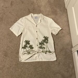 Cream tropical button down